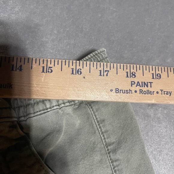 American Eagle Pants Womens 18 Green Cargo Mid Rise Canvas Stretch Straight Leg - Picture 3 of 5